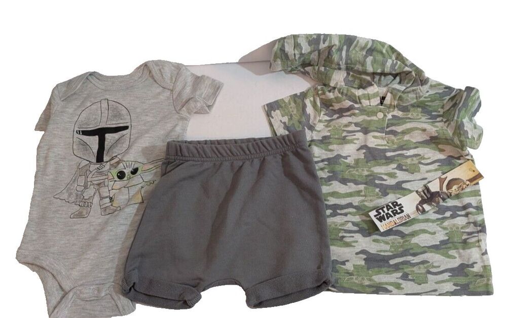 Star Wars Yoda Baby Outfit Boy 3-Pieces Size 12M
